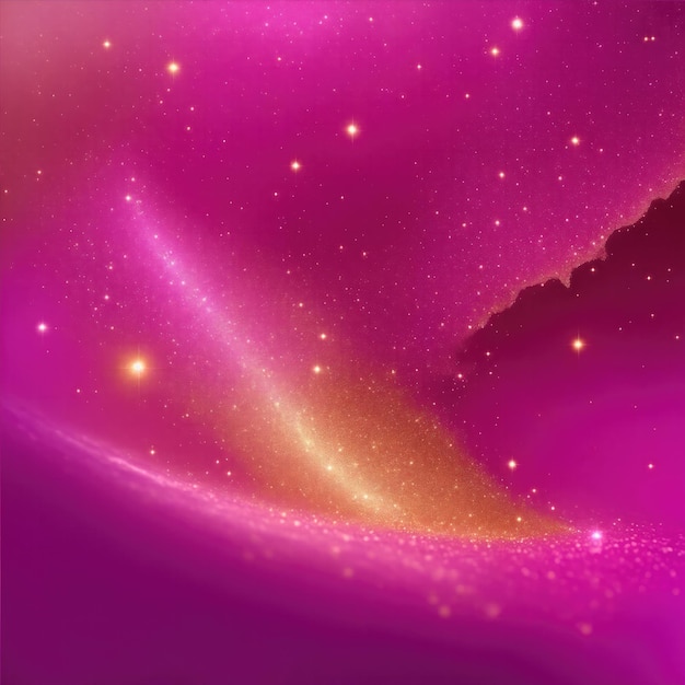 Pink background with a scattering of gold sparkles abstract background