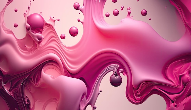 A pink background with a splash of liquid.