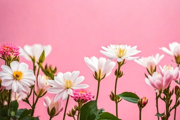 A pink background with white flowers on it