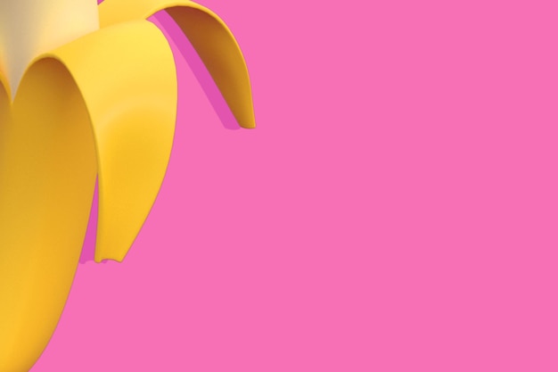 Pink background with yellow banana