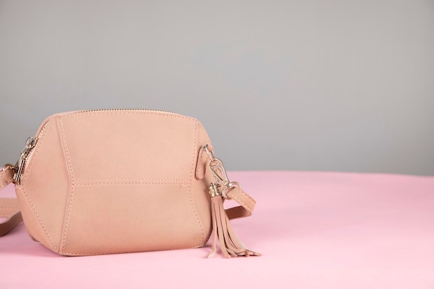 Pink bag on pink background