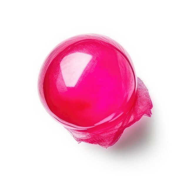 Foto una palla rosa con una copertina rosa e uno sfondo bianco