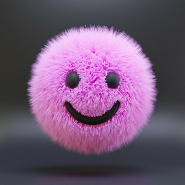 Foto una palla rosa con una faccina sorridente e una faccina sorridente.