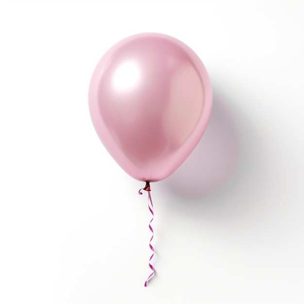 Foto un palloncino rosa con un nastro rosa legato ad esso