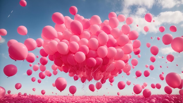 Pink Balloons Afloat