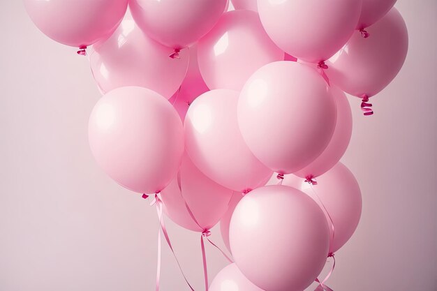 Pink Balloons celebration background ai generative