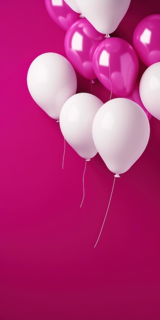 Pink balloons on a pink background