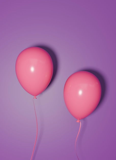 pink balloons with a string tied to them with a string attached to them