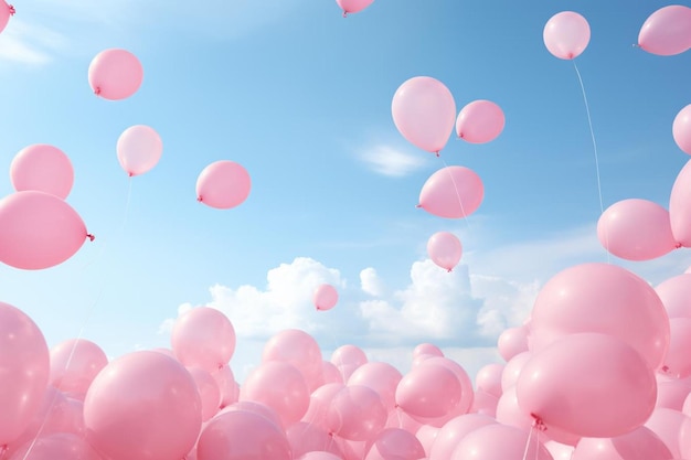 pink balloons with the word pink on the bottom.