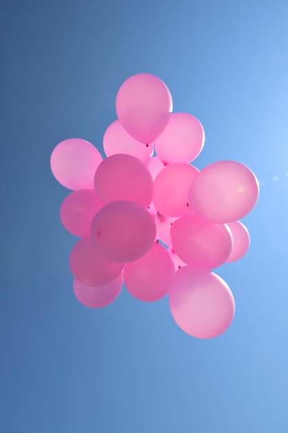 Фото Розовые воздушные шары