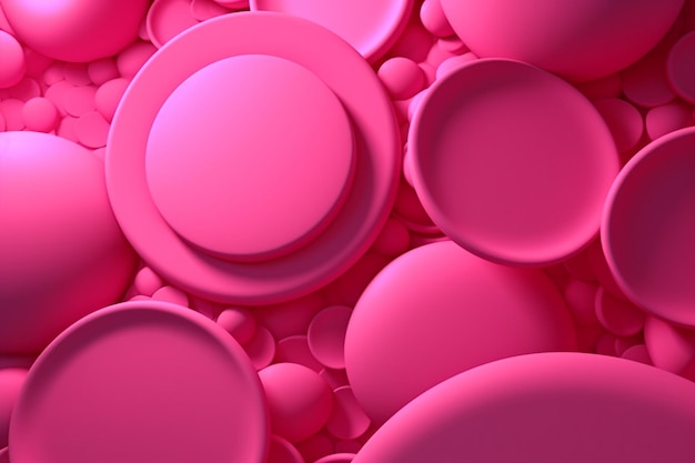 Pink balls in a circle