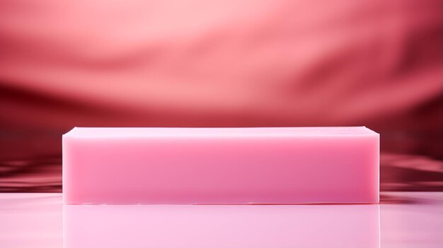 A pink bar of soap on a pink background