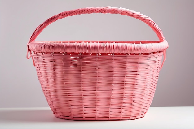 A pink basket isolated on white