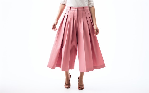 Pink Beautiful Culottes Isolated On White Background