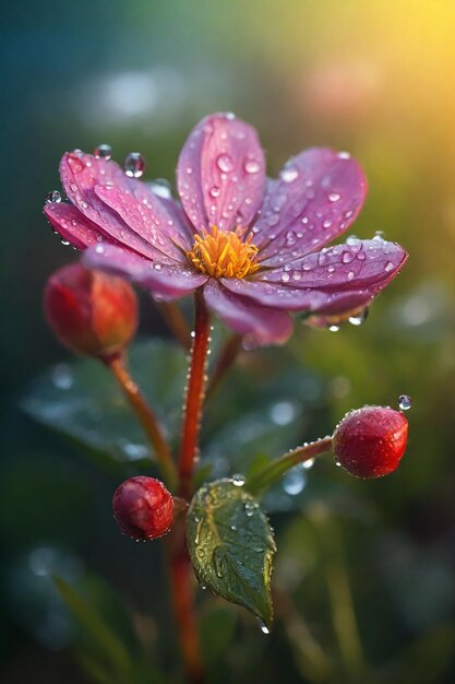 Photo pink beautiful flower in the garden