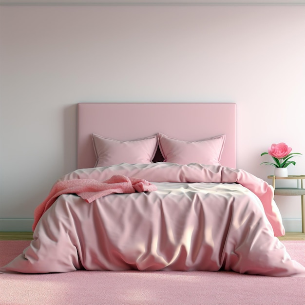인공지능에 의해 생성된 분홍색 침대