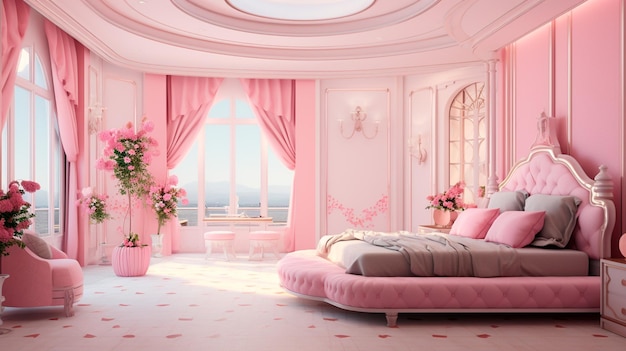 pink bedroom interior