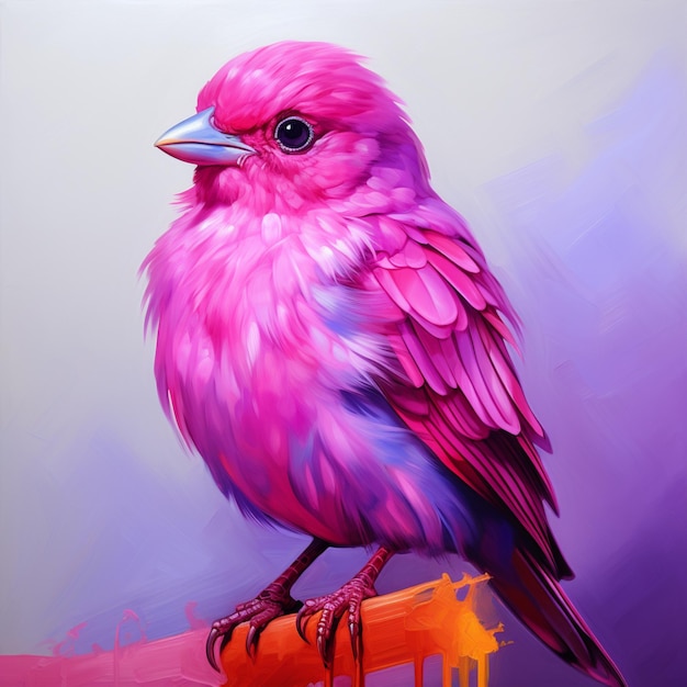 ピンクの鳥のイラスト