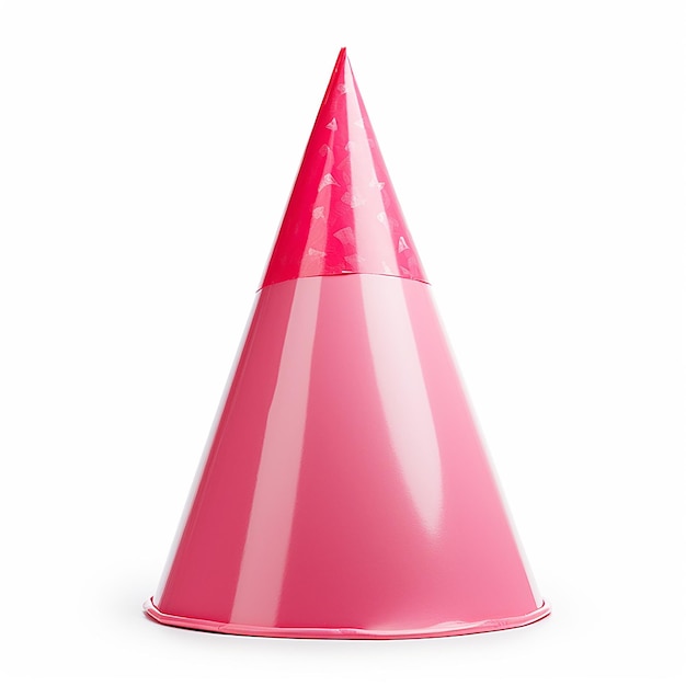 Pink Birthday Hat Isolated on Clear Background