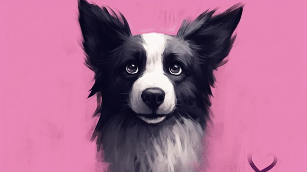 A pink and black dog with a pink face