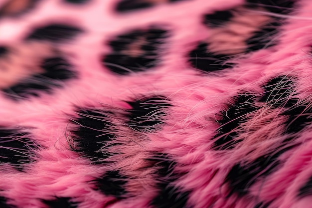 Pink and black fur leopard print background Generative AI