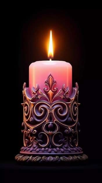 розово-черная готическая свеча Vela 19
