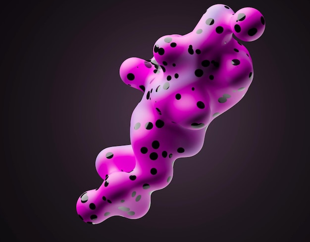 A pink and black object with dots on it