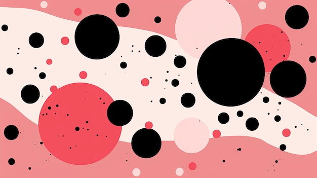 pink and black polka dots on a pink background