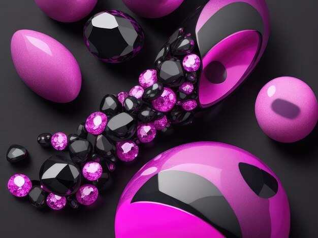 Pink and black stones background