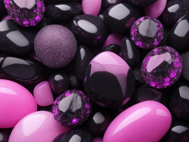 Pink and black stones background