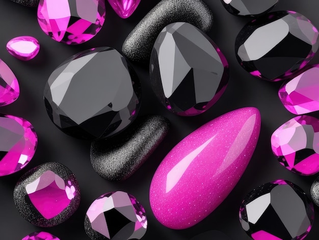 Pink and black stones background