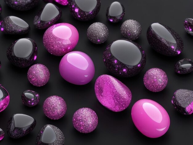 Pink and black stones background