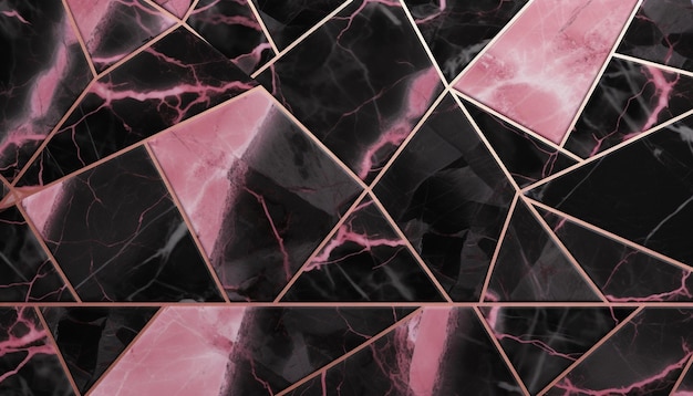 Photo a pink and black tile with a black background and a pink diamond pattern.