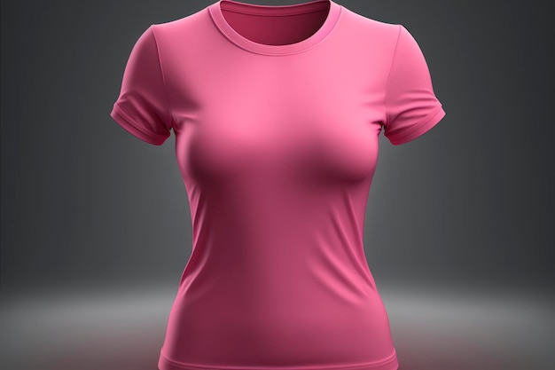 Premium AI Image | Pink blank women Tshirt 3d