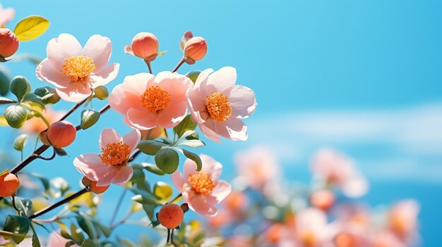 ピンクの花の茂み 春季のベアの牧草地