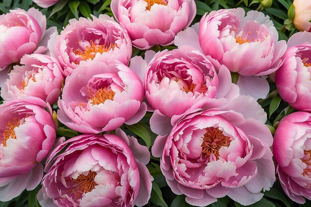 Розовые цветы пиона выставлены на продажу в цветочном магазине