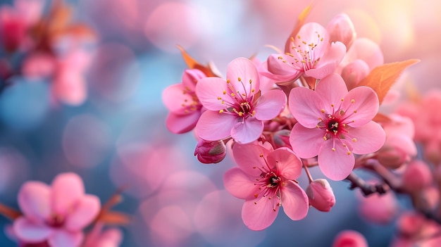 Pink blossom spring tree