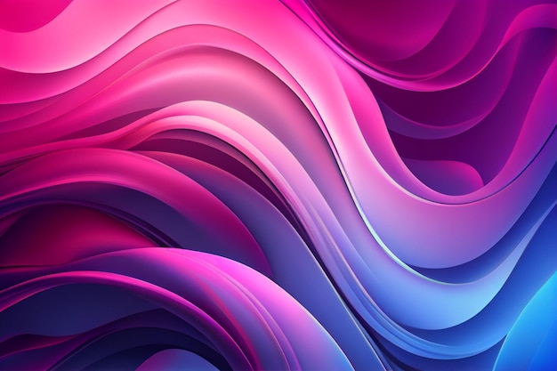 Pink and blue abstract background with curved lines generative ai