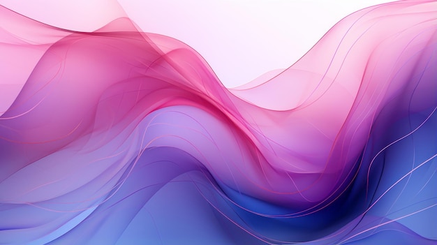 A pink and blue abstract background with wavy lines