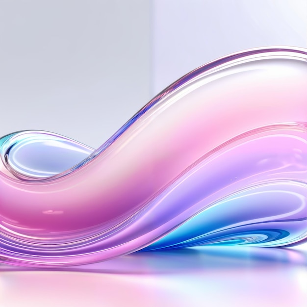 Pink and Blue Abstract Wave on White Background