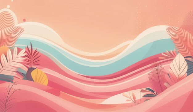 Photo a pink and blue background with a floral pattern