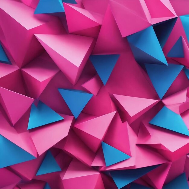 Pink and blue background with a triangle pattern