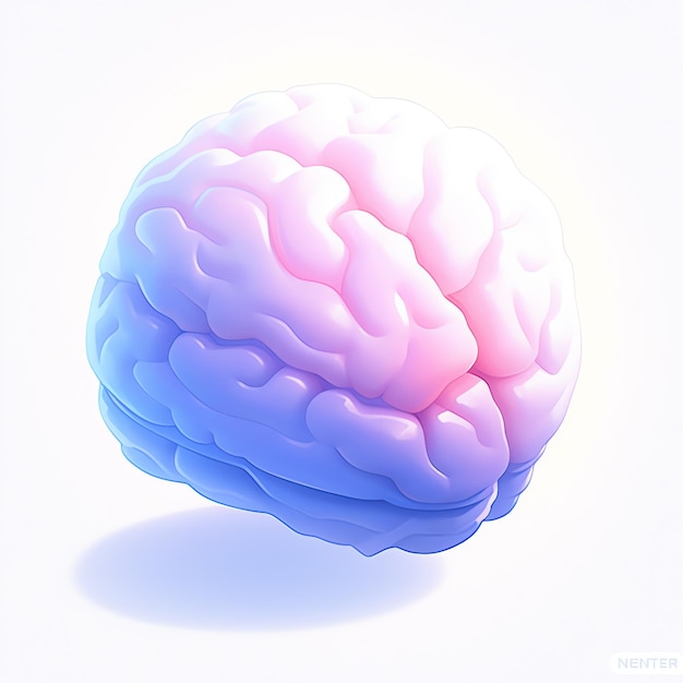 Photo a pink and blue brain