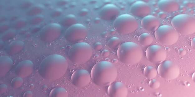 Pink and blue bubbles in a glass of water