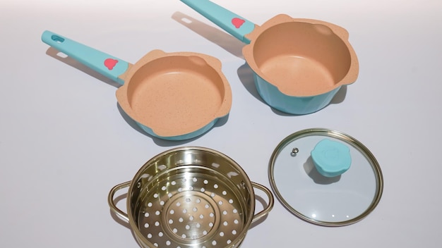 Pink and Blue Colored Teflon for Food Steamer