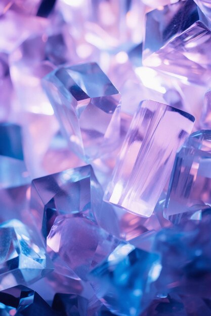 Pink and blue crystals for background