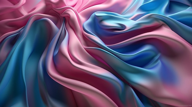 Pink and blue fabric in a studio