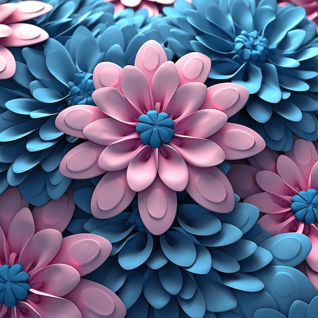 분홍색과 파란색 꽃 벽화는 당신을위한 것입니다.