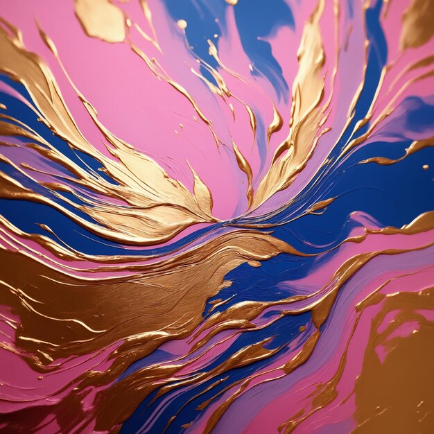 Photo pink blue and gold paint