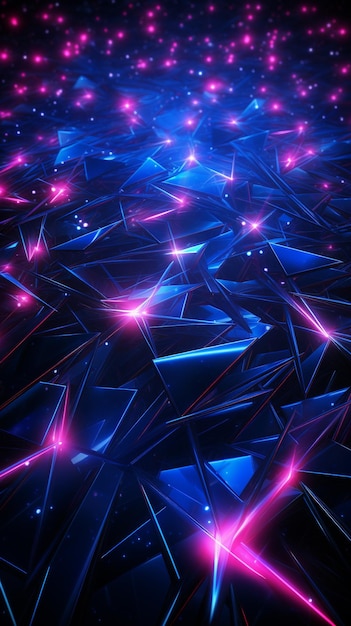 Pink blue neon light effects background generative AI